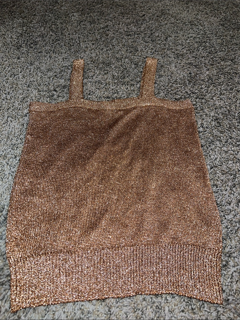 100% Lurex metallic knit tank top, Baar & Beards Inc., size M